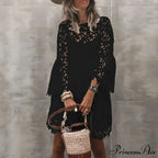 Fall Monochrome Lace Hollow Botanical Informal Botanical Dress