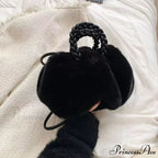 Fall Winter Artificial Fur Folded Stylish Crossbody Shoulder PurseModified Title: Fall Winter Artificial Fur Folded Stylish Crossbody Shoulder Purse