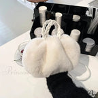 Fall Winter Artificial Fur Folded Stylish Crossbody Shoulder PurseModified Title: Fall Winter Artificial Fur Folded Stylish Crossbody Shoulder Purse