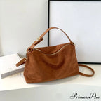 Fall Winter Dull Suede Cattle Leather Purse