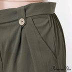 Fashion Casual Basic Summer New Casual Green Female With Belt Short