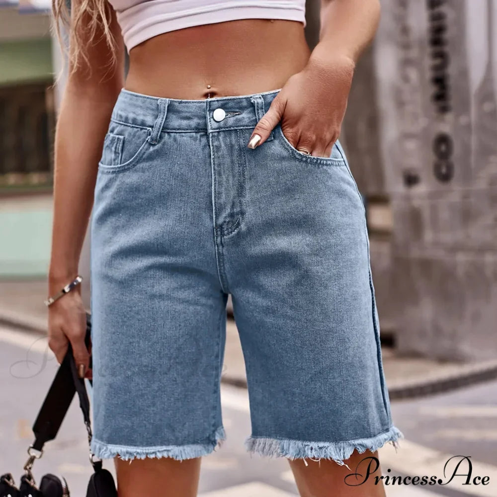 Fashion Casual Classic Retro Waist Streetwear Streetwear Stright Short