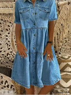 Fashion Casual Splicing Cardigan Vintage Long Dress