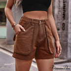 Fashion Denim Shorts Elastic Waist American Style