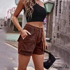Fashion Denim Shorts Elastic Waist American Style