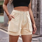 Fashion Denim Shorts Elastic Waist American Style