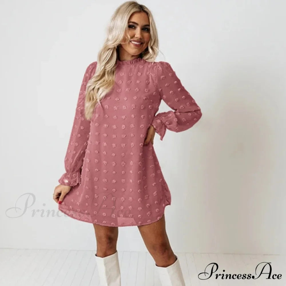Fashion Dot Pom Pom Dress New Loose Casual Dress