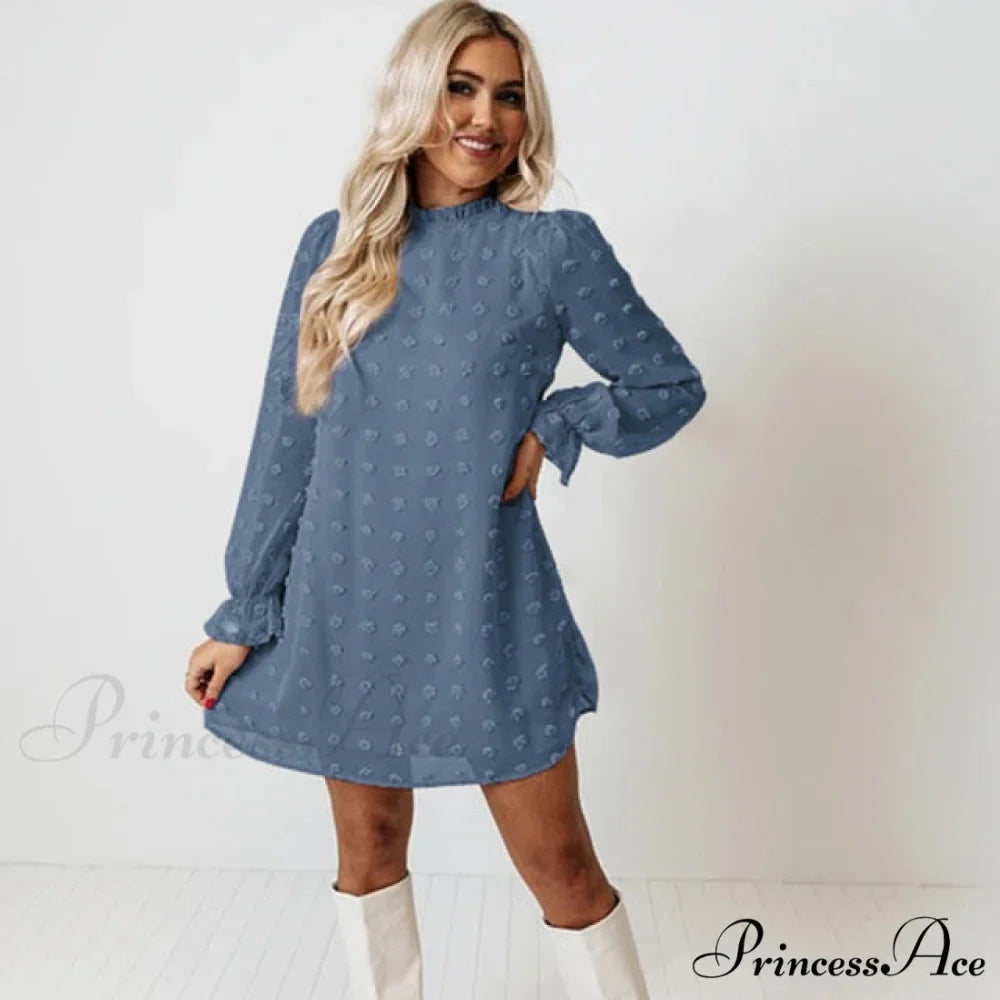 Fashion Dot Pom Pom Dress New Loose Casual Dress