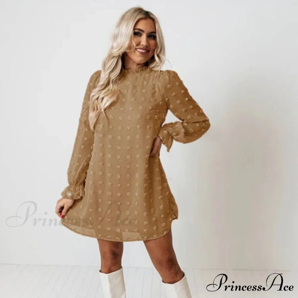 Fashion Dot Pom Pom Dress New Loose Casual Dress