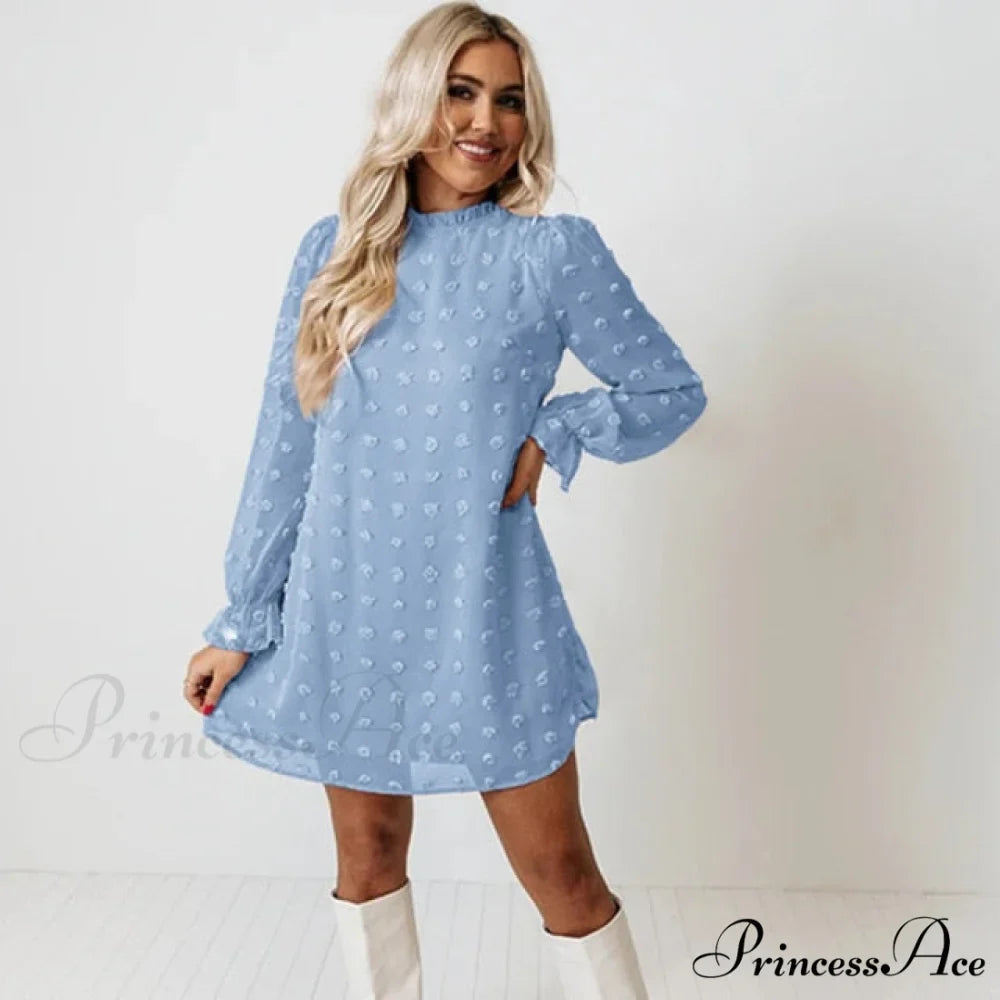 Fashion Dot Pom Pom Dress New Loose Casual Dress