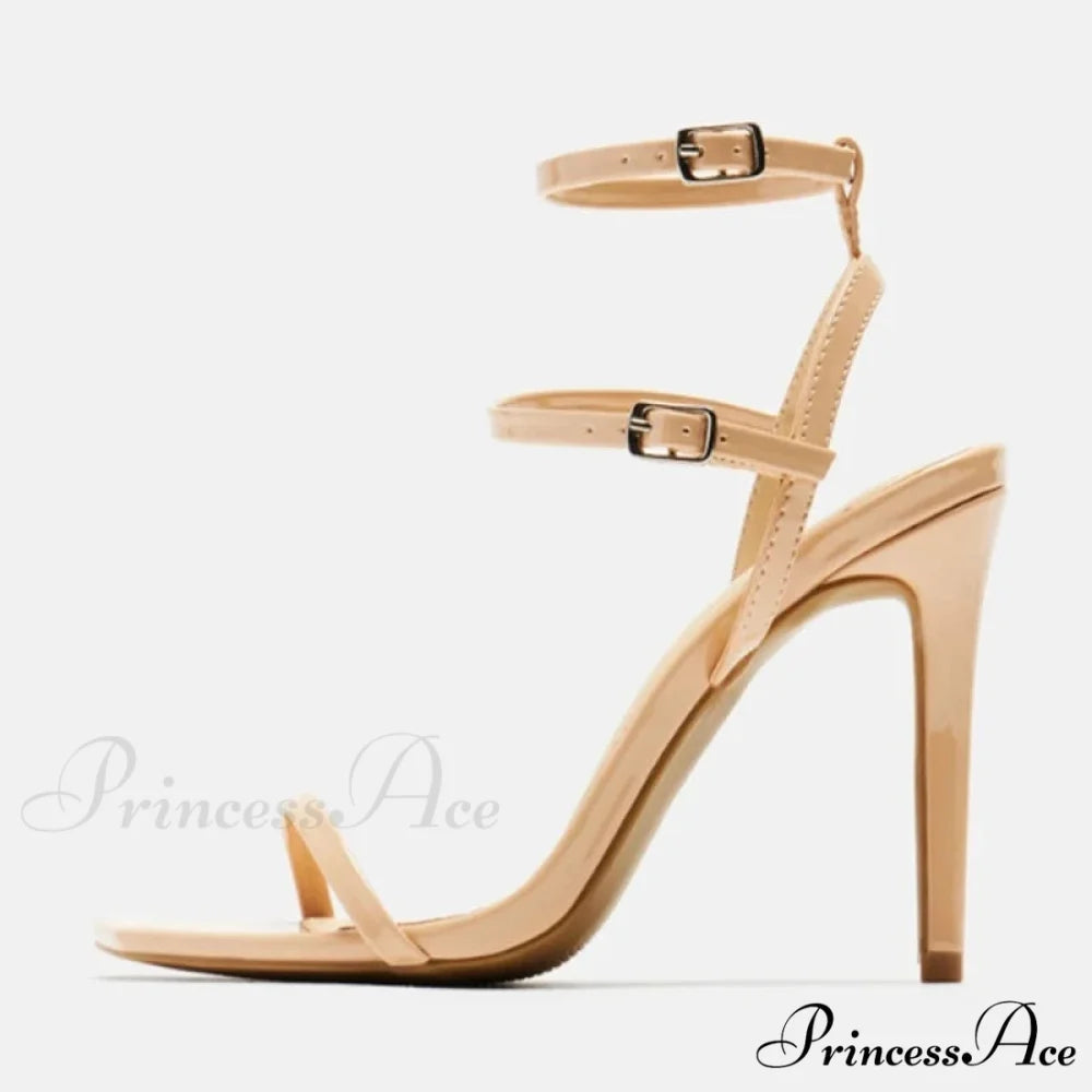 Fashion Double-Buckle Square-Toe Platform Sexy Gladiator Party Dress Summer High Heel