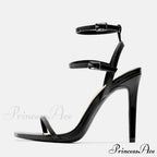 Fashion Double-Buckle Square-Toe Platform Sexy Gladiator Party Dress Summer High Heel