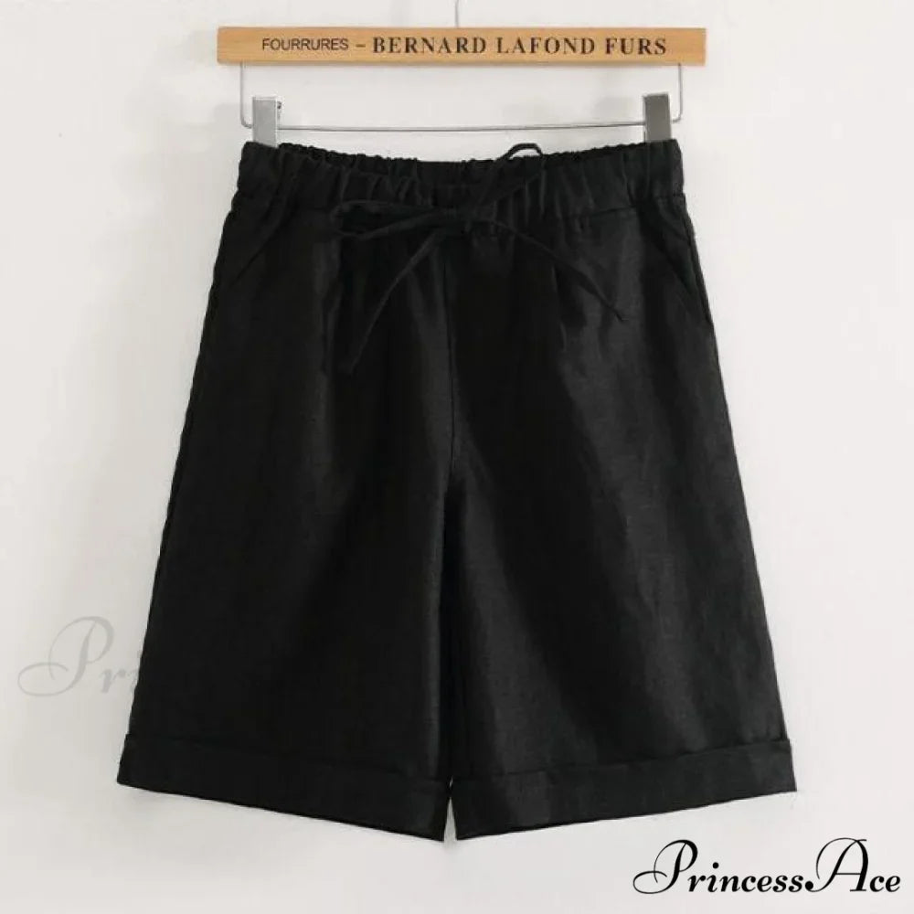 Fashion Elastic Waist Loose Shorts
