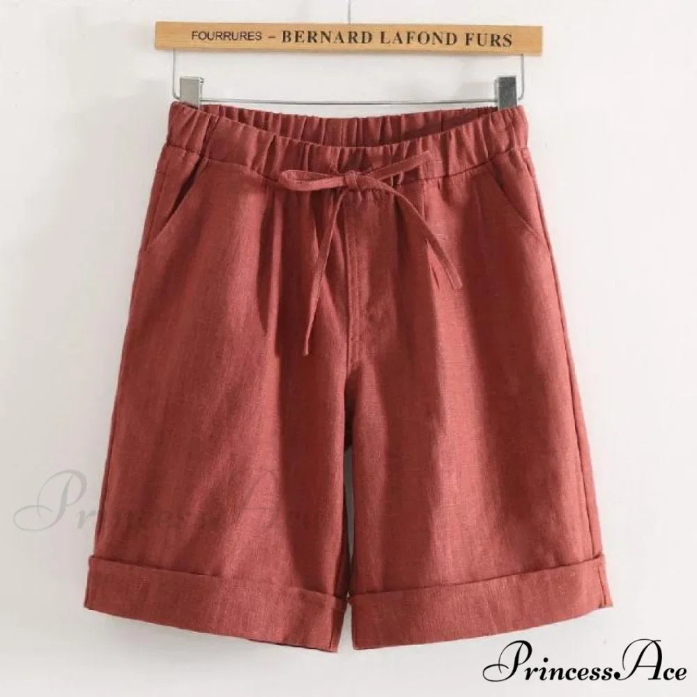 Fashion Elastic Waist Loose Shorts