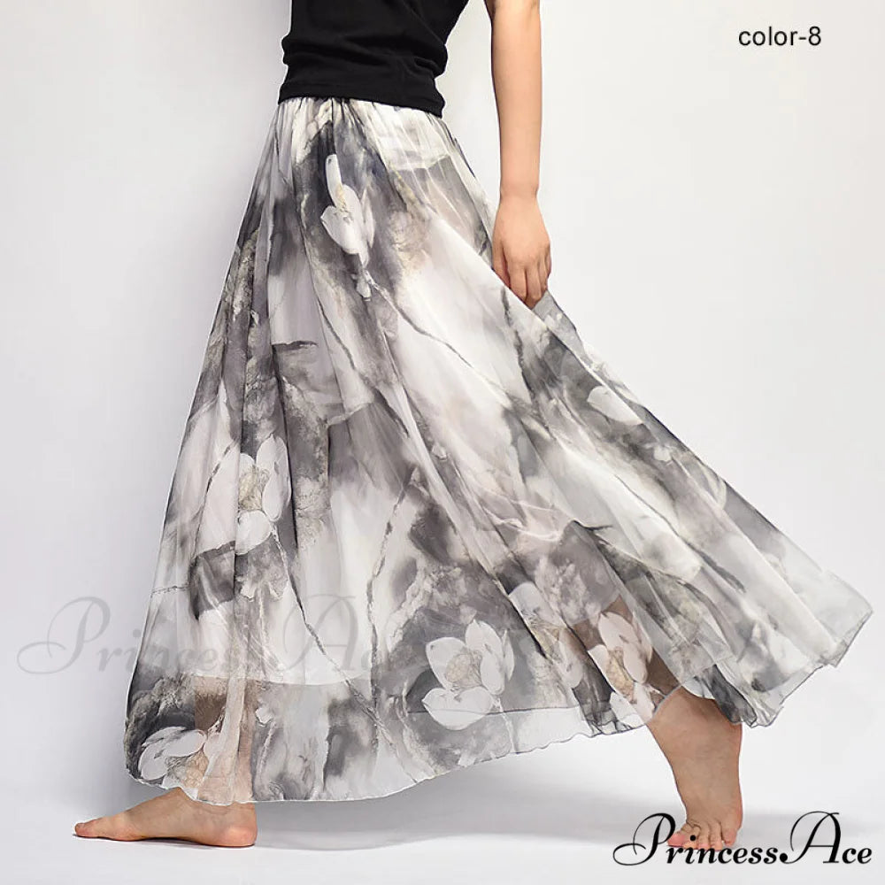 Fashion Florals Print Long Skirt