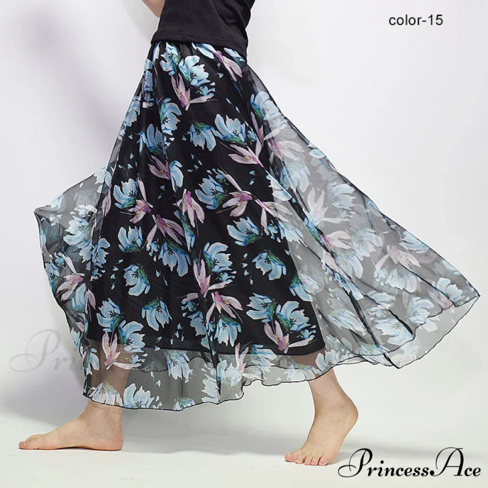Fashion Florals Print Long Skirt