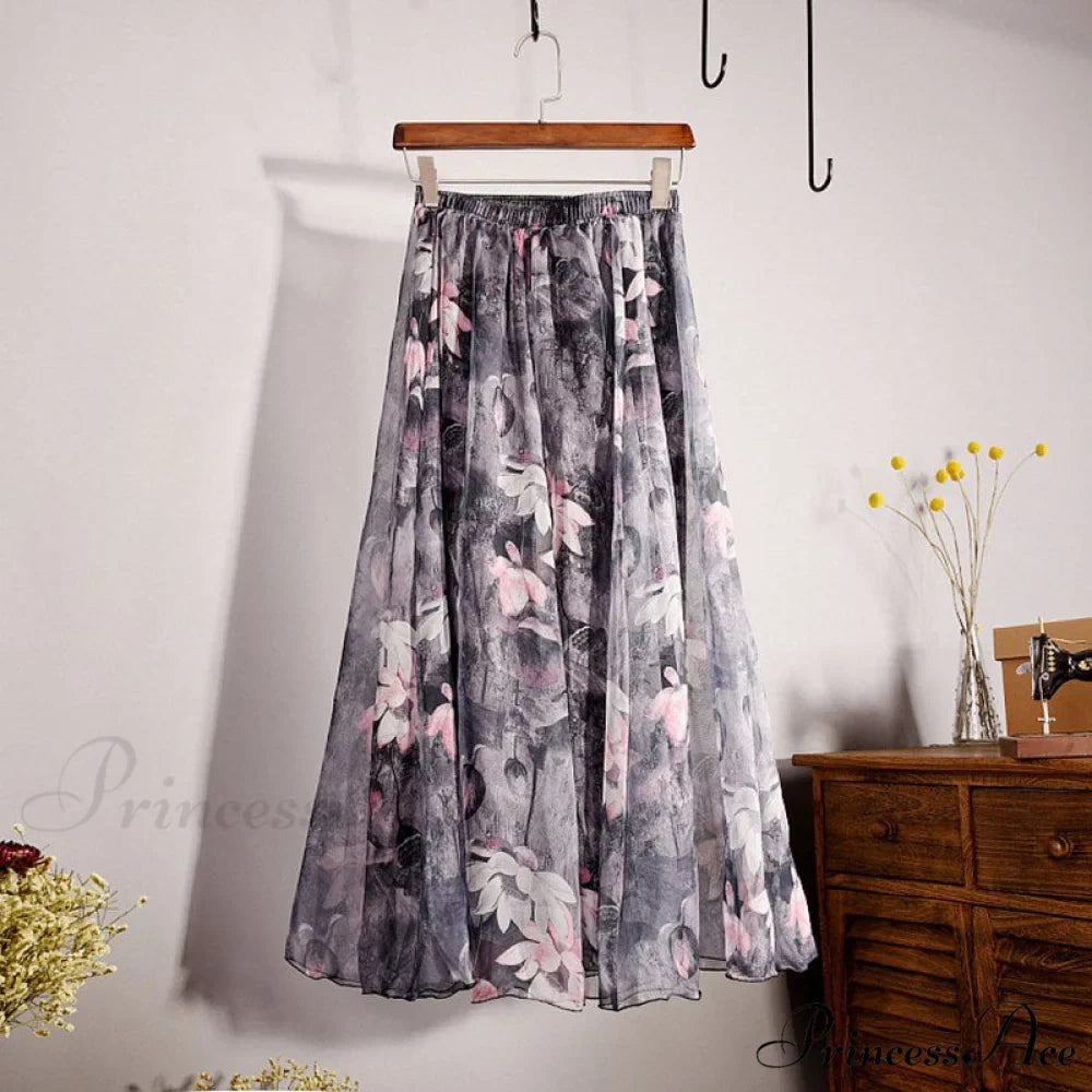 Fashion Florals Print Long Skirt