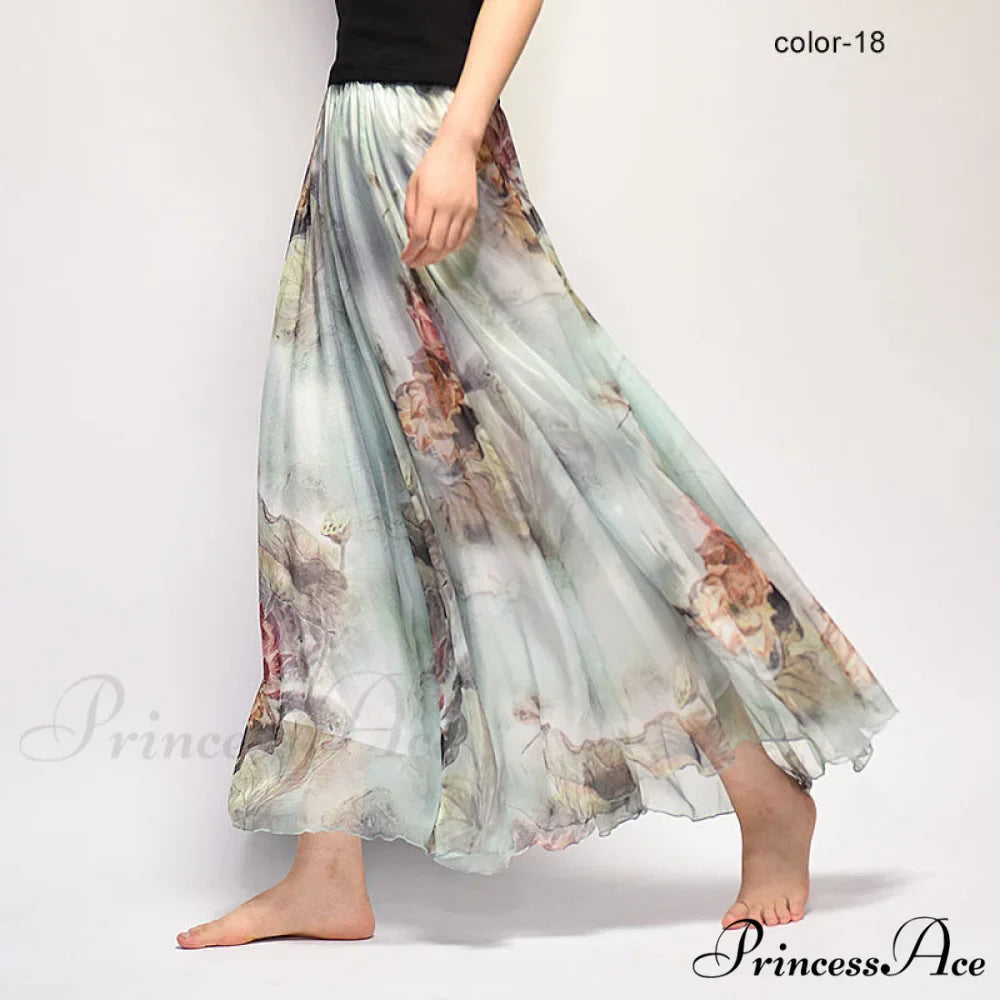 Fashion Florals Print Long Skirt