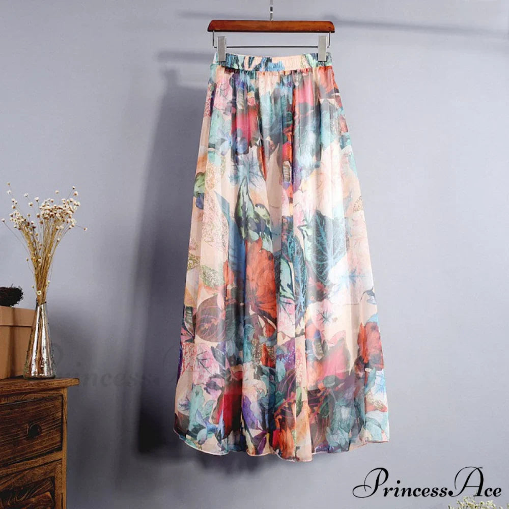 Fashion Florals Print Long Skirt
