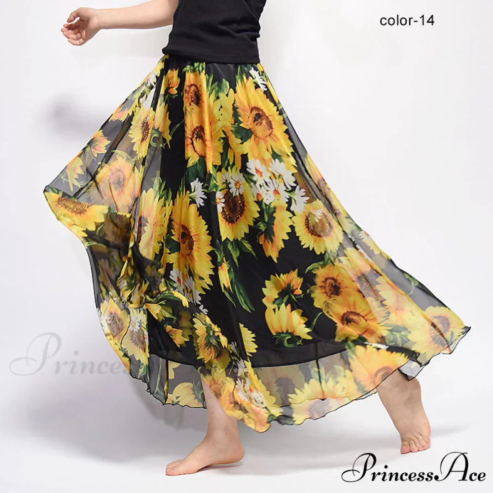 Fashion Florals Print Long Skirt