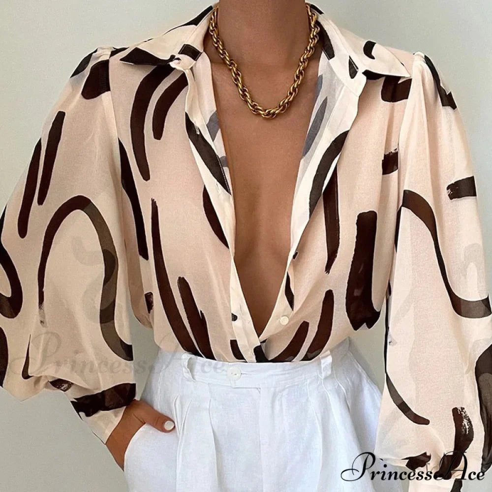 Fashion Lapel Single-breasted Loose Blouse