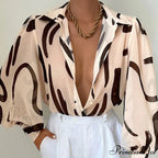 Fashion Lapel Single-breasted Loose Blouse