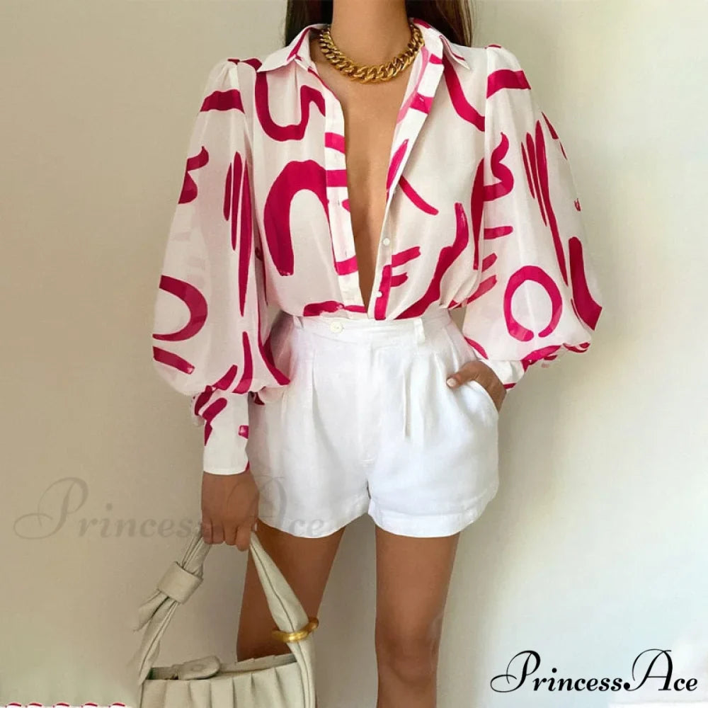 Fashion Lapel Single-breasted Loose Blouse