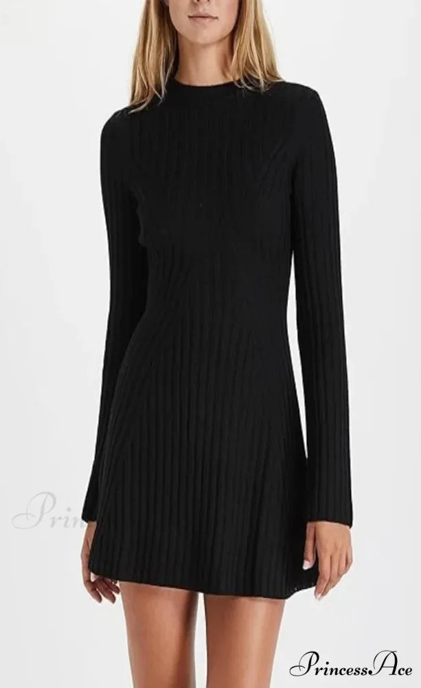 Fashion Long Sleeve A-Line Cotton Mini Dress