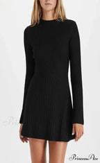 Fashion Long Sleeve A-Line Cotton Mini Dress