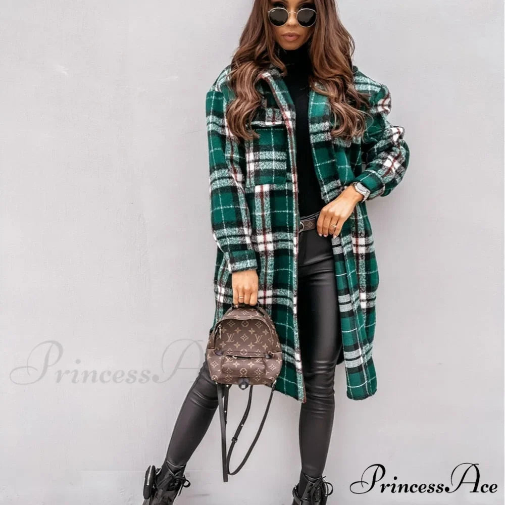 Fashion Loose Turn Down Collar Long Coat