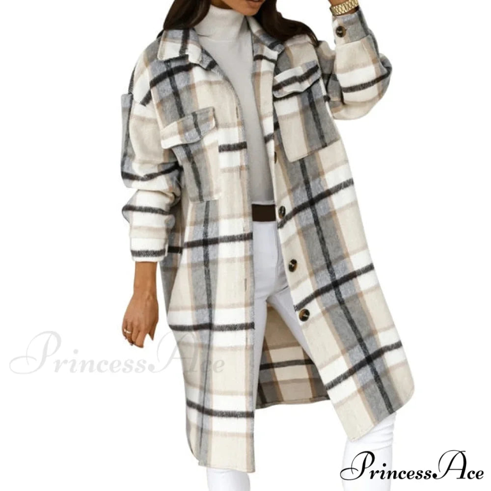 Fashion Loose Turn Down Collar Long Coat