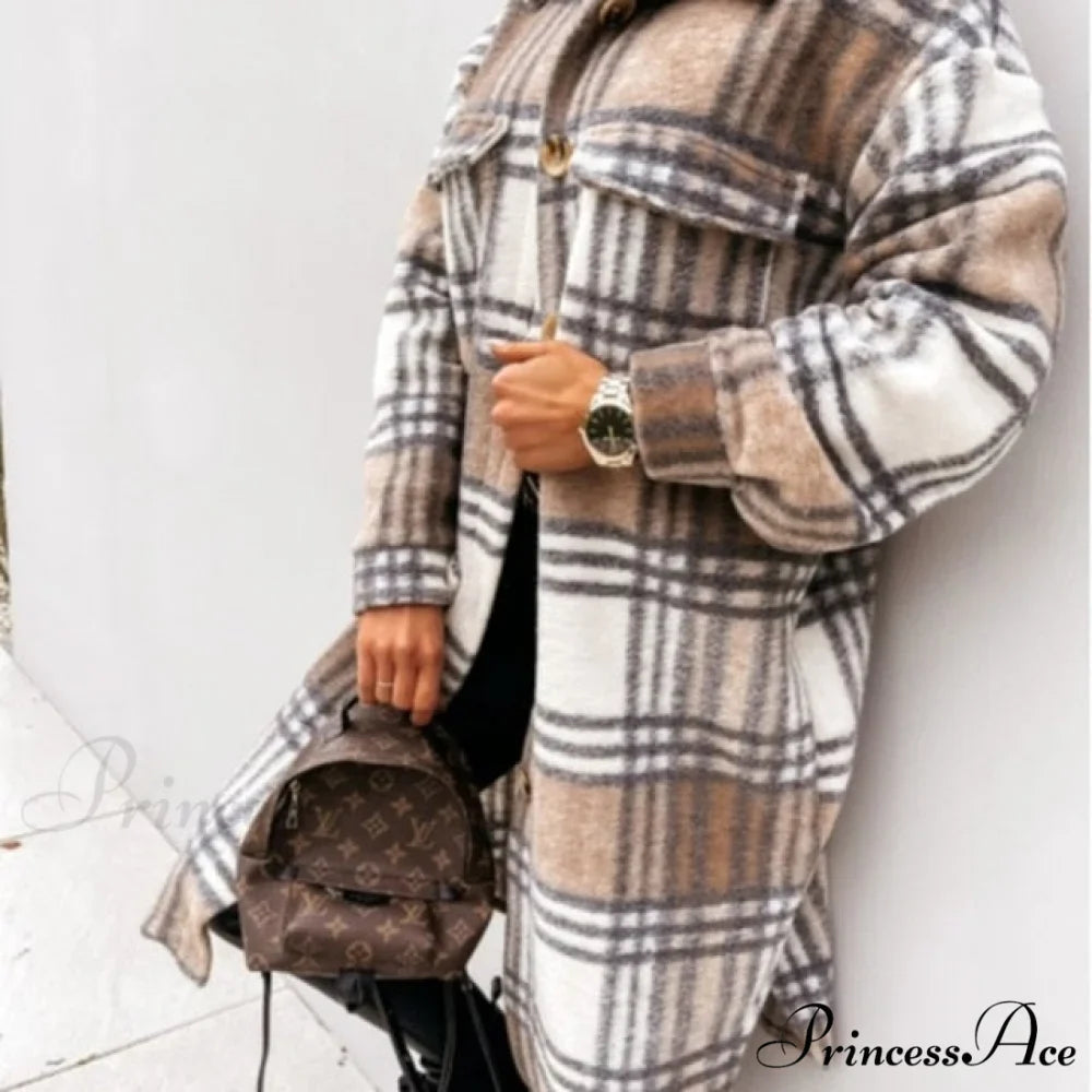 Fashion Loose Turn Down Collar Long Coat
