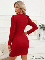 Fashion Office Lady Elegant Slim Tight Fitting Christmas Party Dress