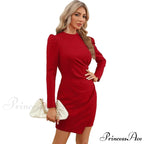 Fashion Office Lady Elegant Slim Tight Fitting Christmas Party Dress