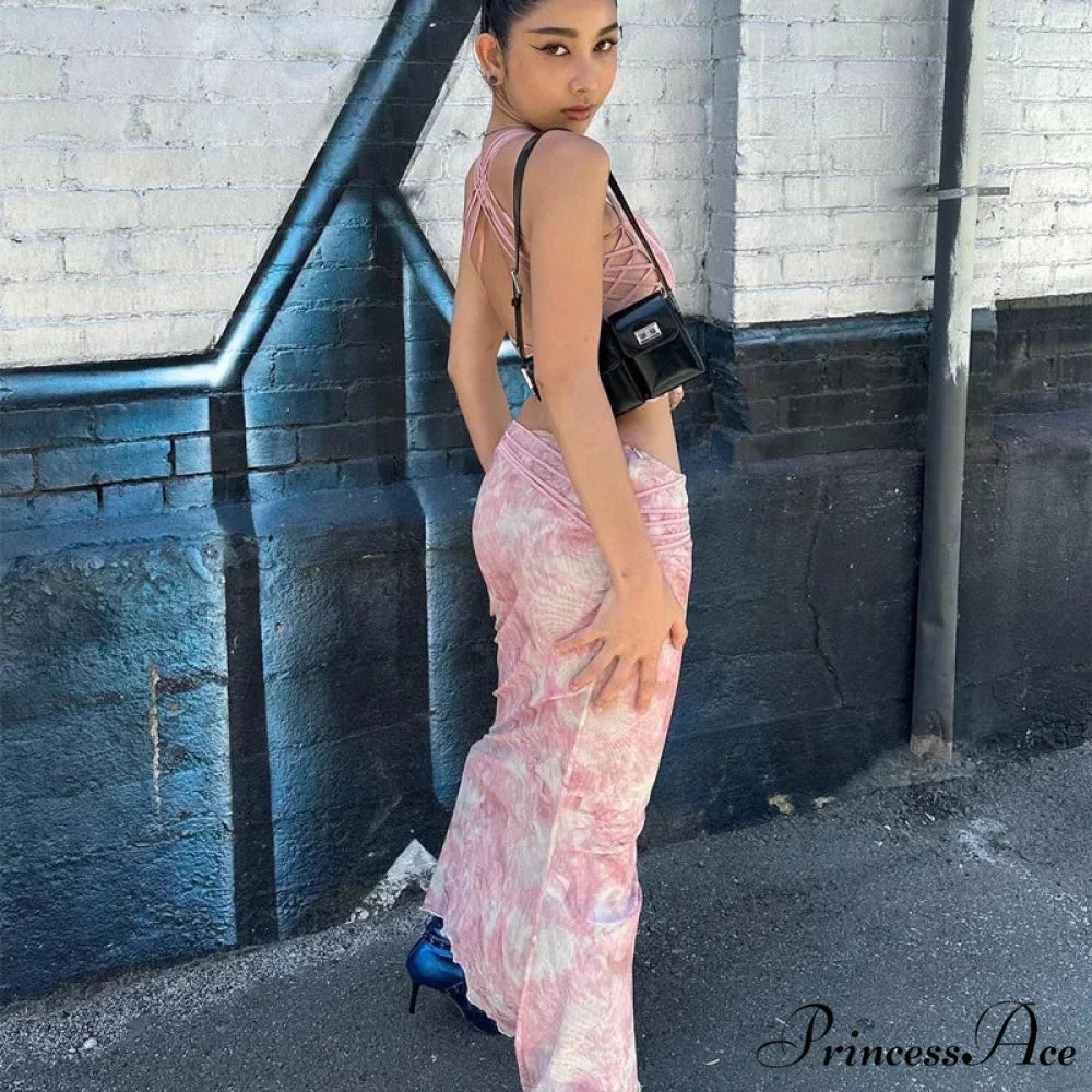 Fashion Print Two Set Maxi Dress