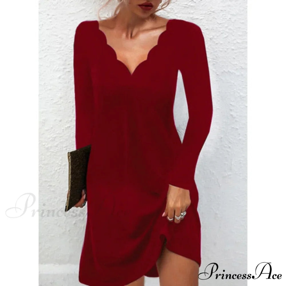 Fashion Sexy Casual Long Sleeve Vestidos Pullover Party Dress