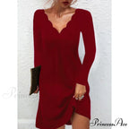 Fashion Sexy Casual Long Sleeve Vestidos Pullover Party Dress