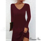 Fashion Sexy Casual Long Sleeve Vestidos Pullover Party Dress