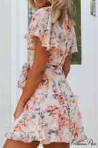 Fashion Short Graceful Sleeve Stripe Dress