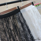Fashion Solid Casual Mesh Lace Skirts