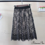 Fashion Solid Casual Mesh Lace Skirts