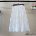 Fashion Solid Casual Mesh Lace Skirts