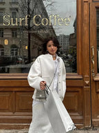 Fashion Solid Round Neck Casual Single-breasted Long Sleeves With Pocket Elegant Chic Coat