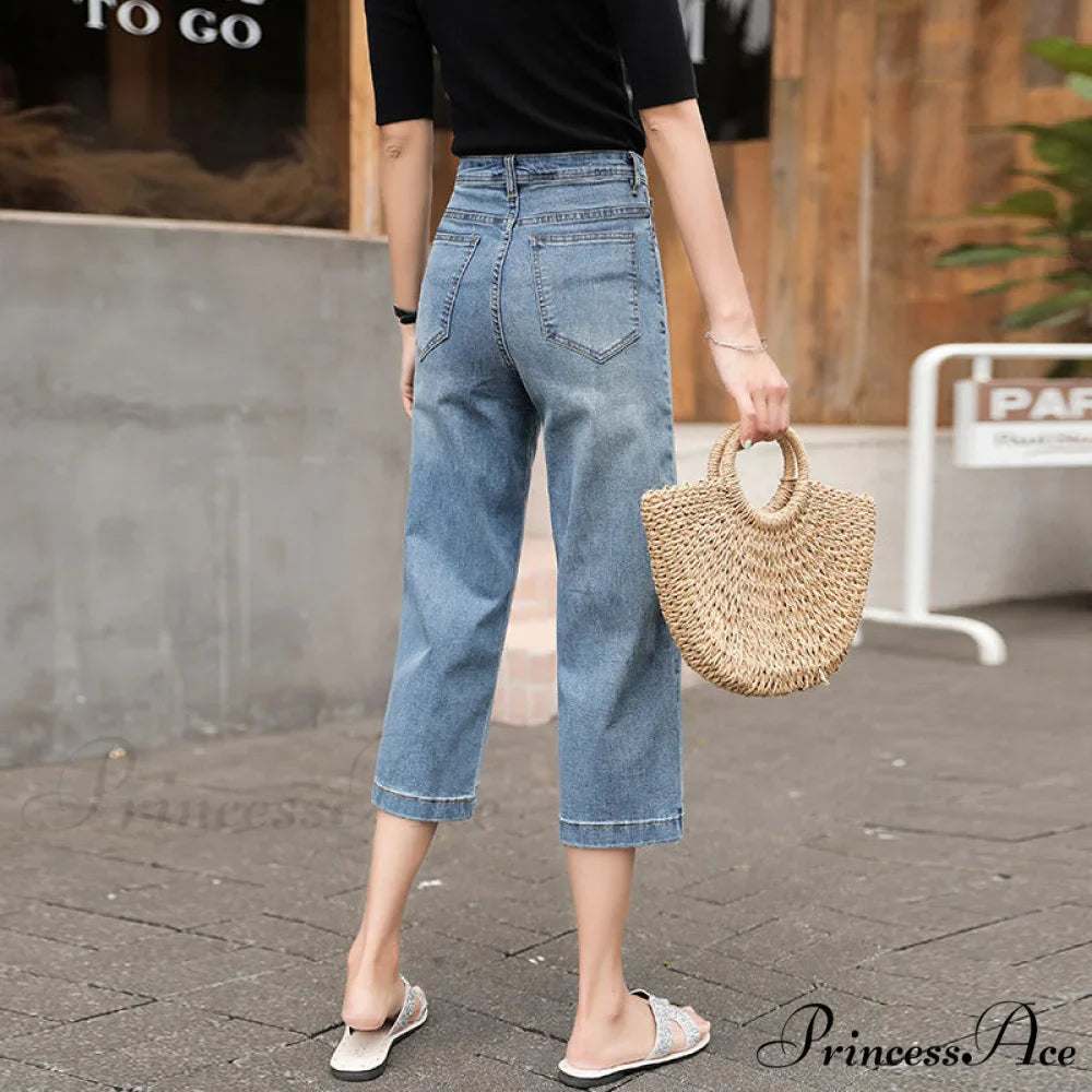 Fashion Straight Capri Jeans Pants