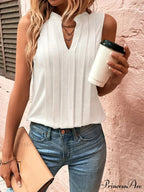 Fashion Style Elegant Pleated V-neck Blouse