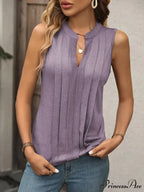 Fashion Style Elegant Pleated V-neck Blouse