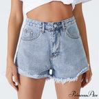 Fashion Washed Light Blue Denim Shorts