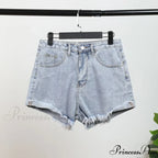Fashion Washed Light Blue Denim Shorts