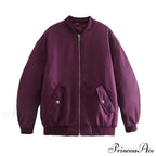 Fashion Zipper Loose Green Bomber Varsity Coat