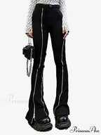Fashion Zipper Slim Flare Halloween Pants